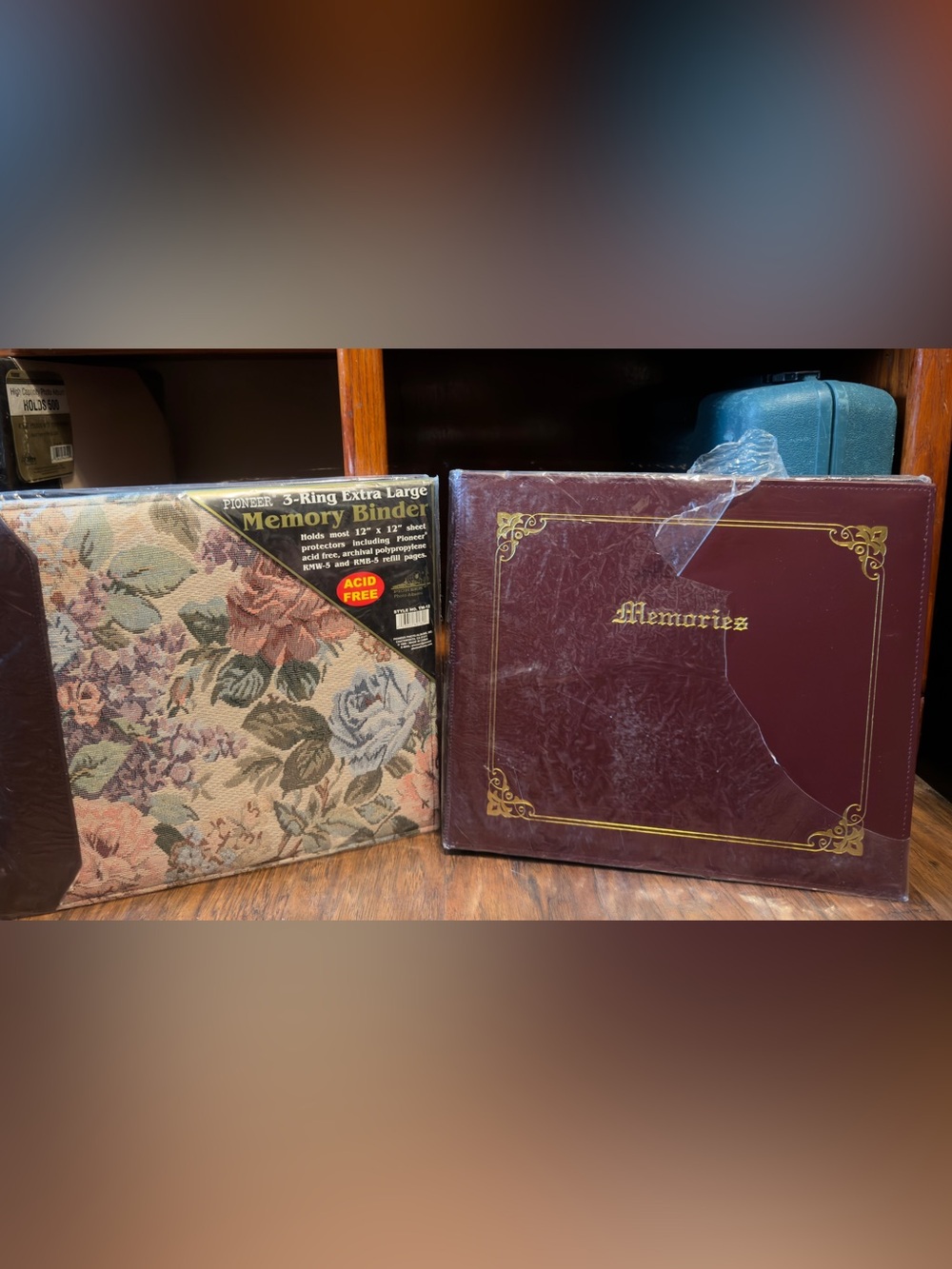 Floral Fabric 3-Ring Memory Binder & Burgundy 'Memories' Photo Album. Scrapbook